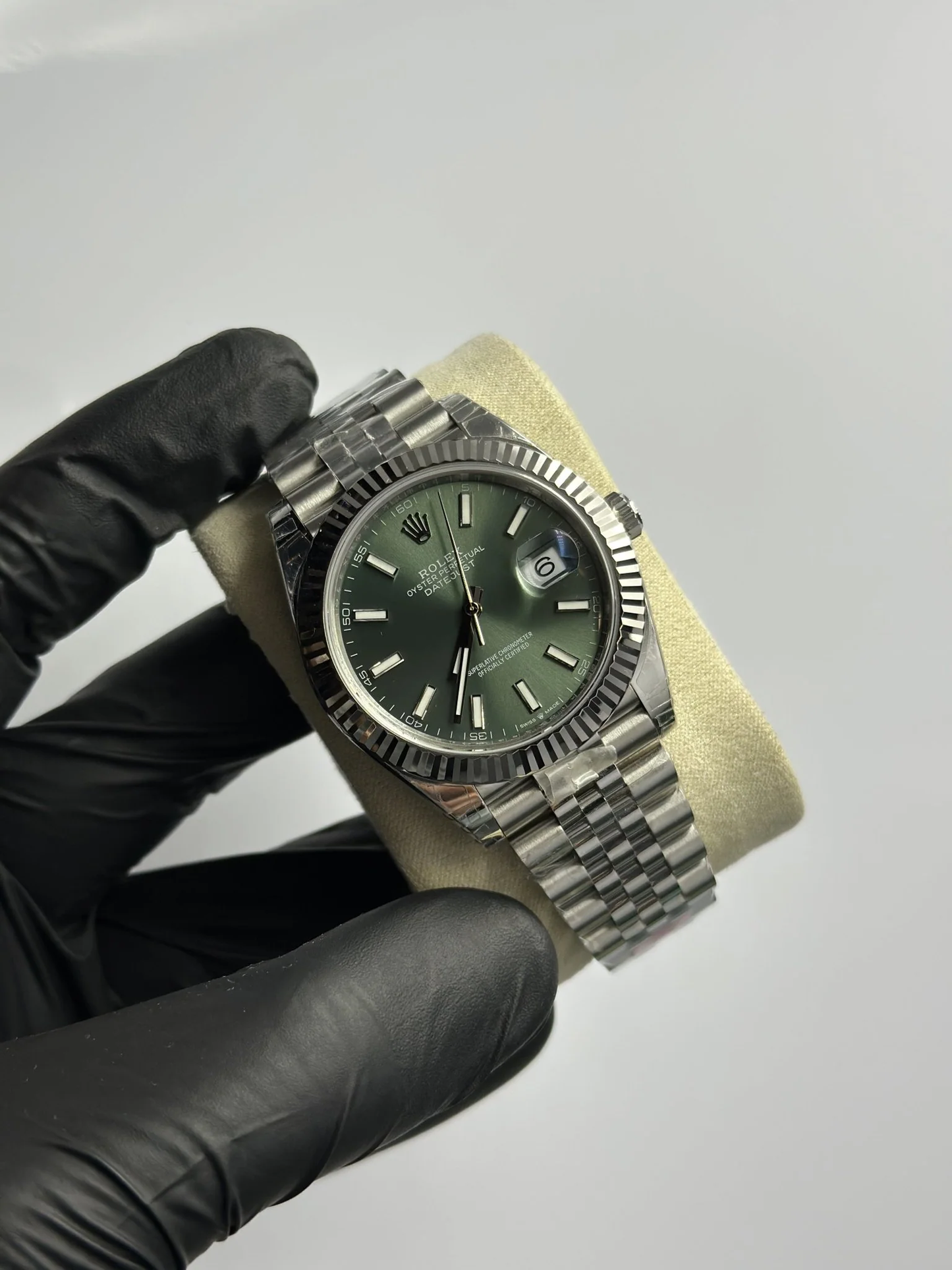 Super Clones Rolex The Most Premium ARF Factory Datejust 41mm Stainless Steel Silver Jubilee Bracelet Mint Green Dial Caliber 3235 Swiss Movement