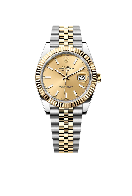 Super Clones Rolex Clean Factory Datejust 41mm Stainless Steel Silver-Gold 2 Tone Jubilee Bracelet Gold Dial Caliber 3235 Swiss Movement