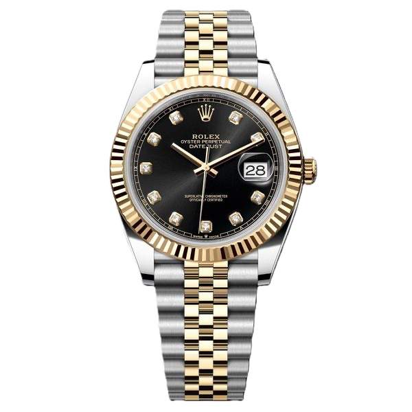 Super Clones Rolex The Most Premium ARF Factory Datejust 41mm Stainless Steel Silver-Gold 2 Tone Jubilee Bracelet Black Stone Figures Dial Caliber 3235 Swiss Movement