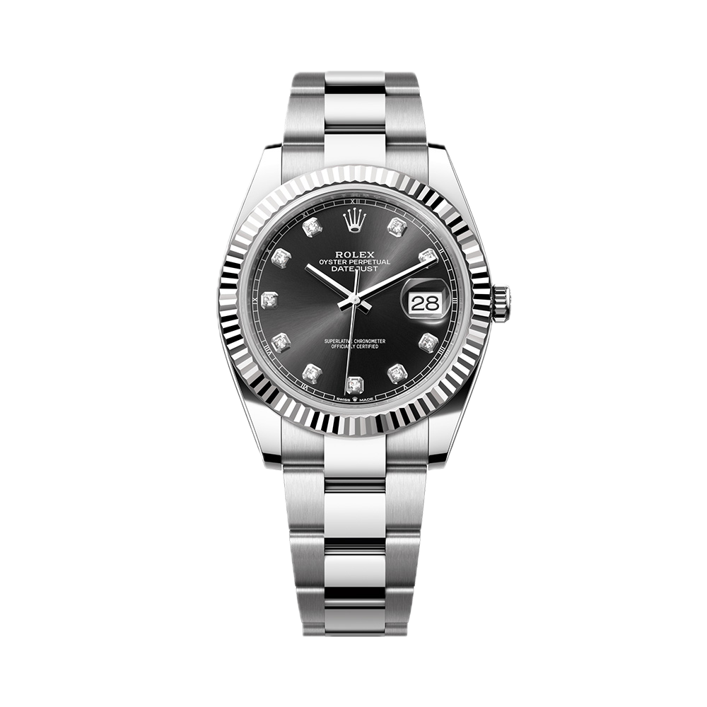 Super Clones Rolex Clean Factory Datejust 41mm Stainless Steel Silver Oyster Bracelet Grey Stone Figures Dial Caliber 3235 Swiss Movement