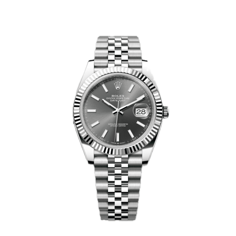 Super Clones Rolex Clean Factory Datejust 41mm Stainless Steel Silver Jubilee Bracelet Grey Dial Caliber 3235 Swiss Movement