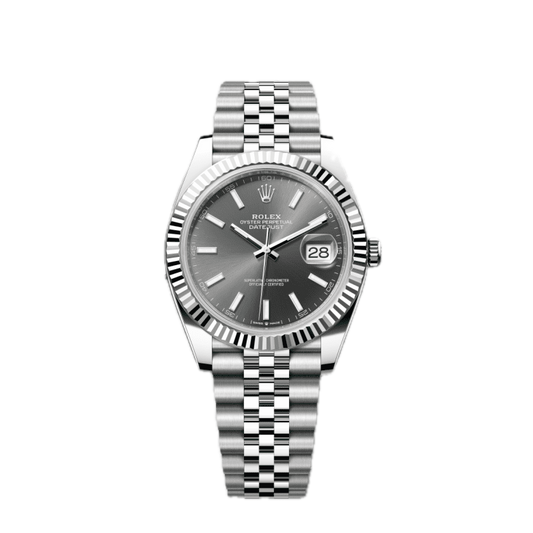 Super Clones Rolex Clean Factory Datejust 41mm Stainless Steel Silver Jubilee Bracelet Grey Dial Caliber 3235 Swiss Movement