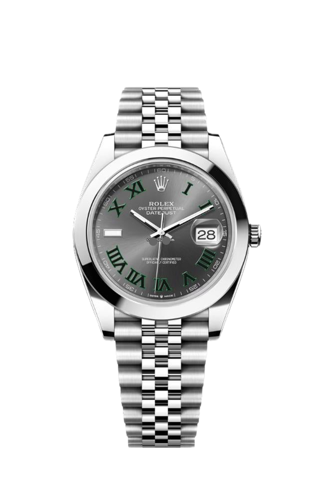 Super Clones RLX Clean Factory Datejust 41mm Stainless Steel Silver Jubilee Bracelet Grey Wimbledon Dial Domed Bezel Caliber 3235 Swiss Movement