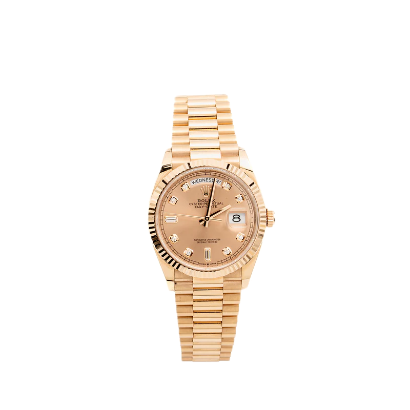 Super Clones Rolex Clean Factory Daydate 40mm Stainless Steel Rosegold Presidential Bracelet Rosegold Stone Figures Dial Caliber 3255 Swiss Movement