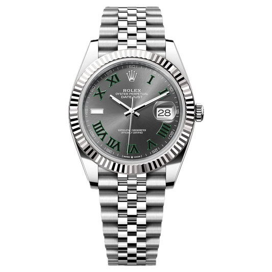 Super Clones Rolex The Most Premium ARF Factory Datejust 41mm Stainless Steel Silver Jubilee Bracelet Grey Wimbledon Dial Caliber 3235 Swiss Movement