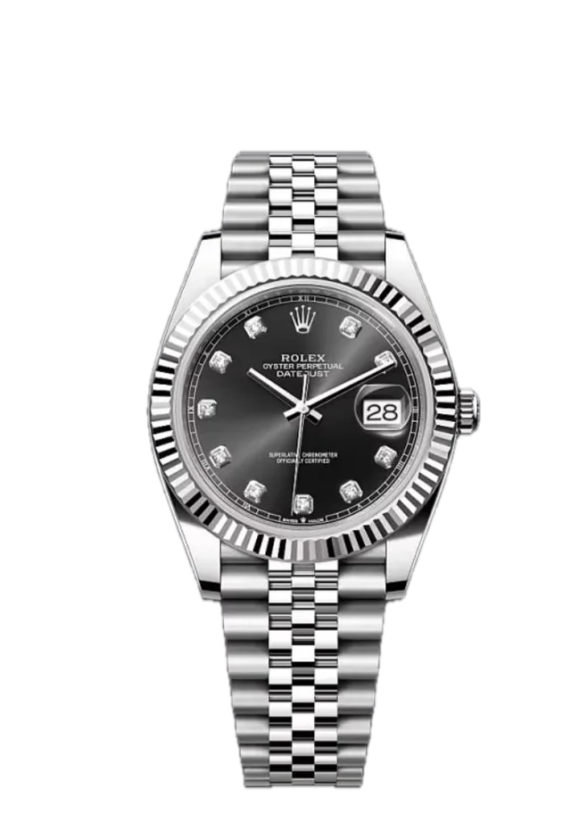 Super Clones Rolex Clean Factory Datejust 41mm Stainless Steel Silver Jubilee Bracelet Grey Stone Figures Dial Caliber 3235 Swiss Movement