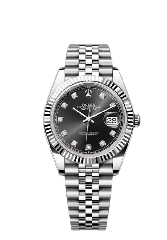 Super Clones Rolex Clean Factory Datejust 41mm Stainless Steel Silver Jubilee Bracelet Grey Stone Figures Dial Caliber 3235 Swiss Movement
