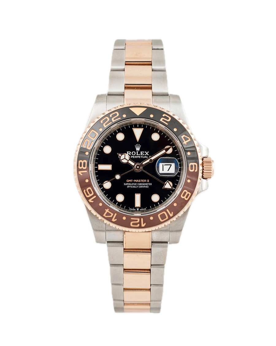 Super Clones Rolex The Most Premium ARF Factory GMT Master II Stainless Steel Silver-Rosegold 2 Tone Oyster Bracelet Root Beer Dial Caliber 3285 Swiss Movement