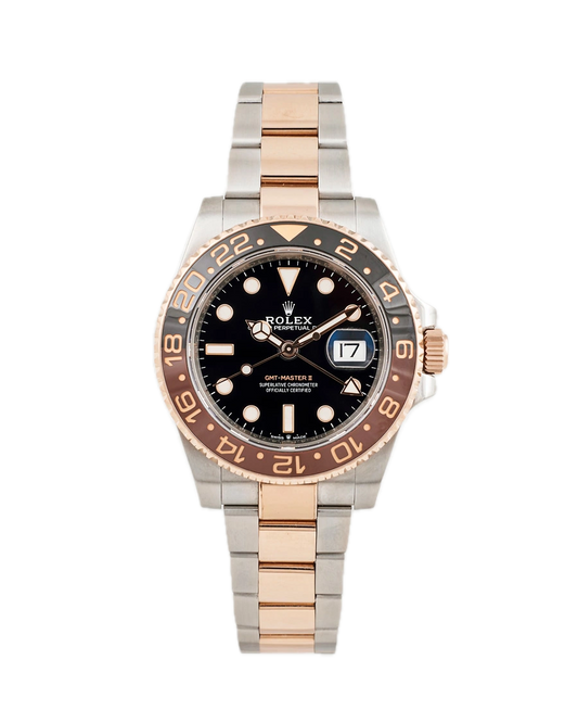 Super Clones Rolex The Most Premium ARF Factory GMT Master II Stainless Steel Silver-Rosegold 2 Tone Oyster Bracelet Root Beer Dial Caliber 3285 Swiss Movement