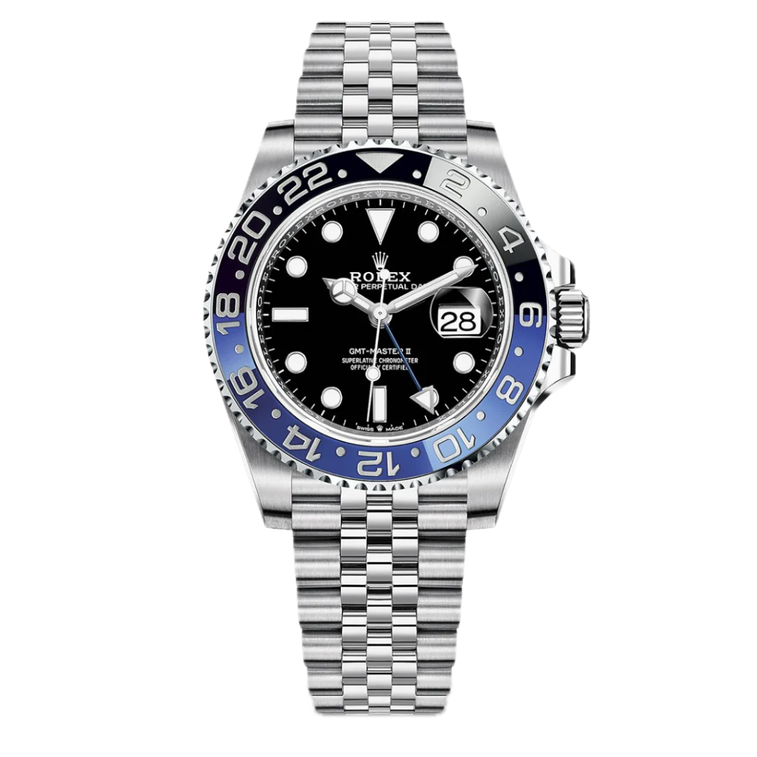 Super Clones Rolex The Most Premium ARF Factory GMT Master II Stainless Steel Silver Jubilee Bracelet Batgirl Dial Caliber 3285 Swiss Movement