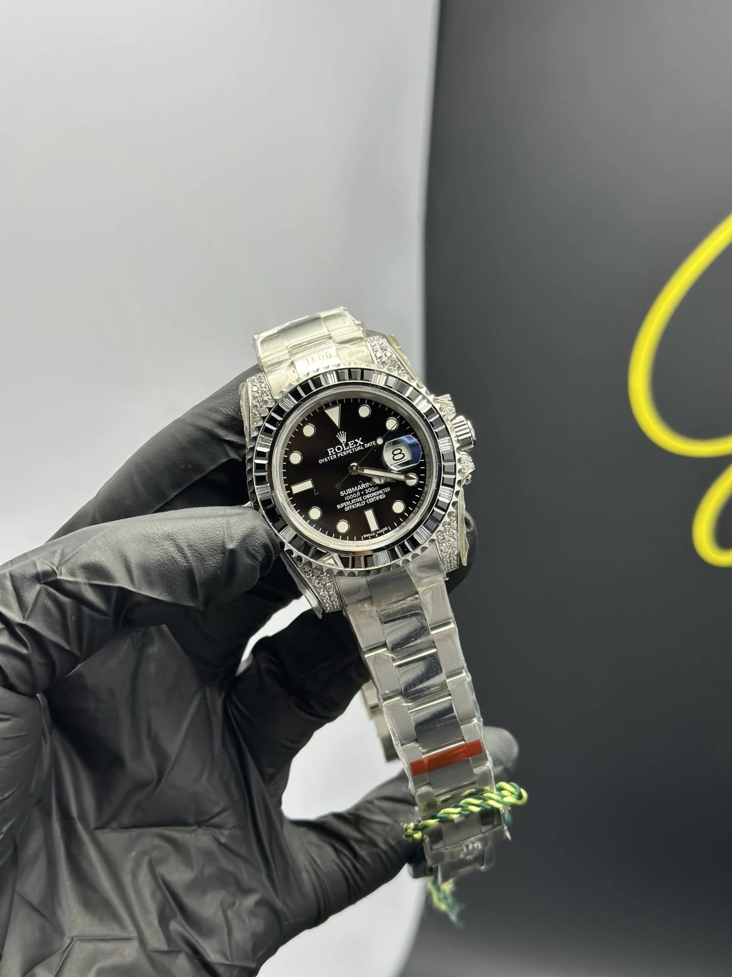 Super Clones Rolex Clean Factory Submariner Stainless Steel Silver Oyster Bracelet Black Dial Black Stoned Bezel Caliber 3235 Swiss Movement