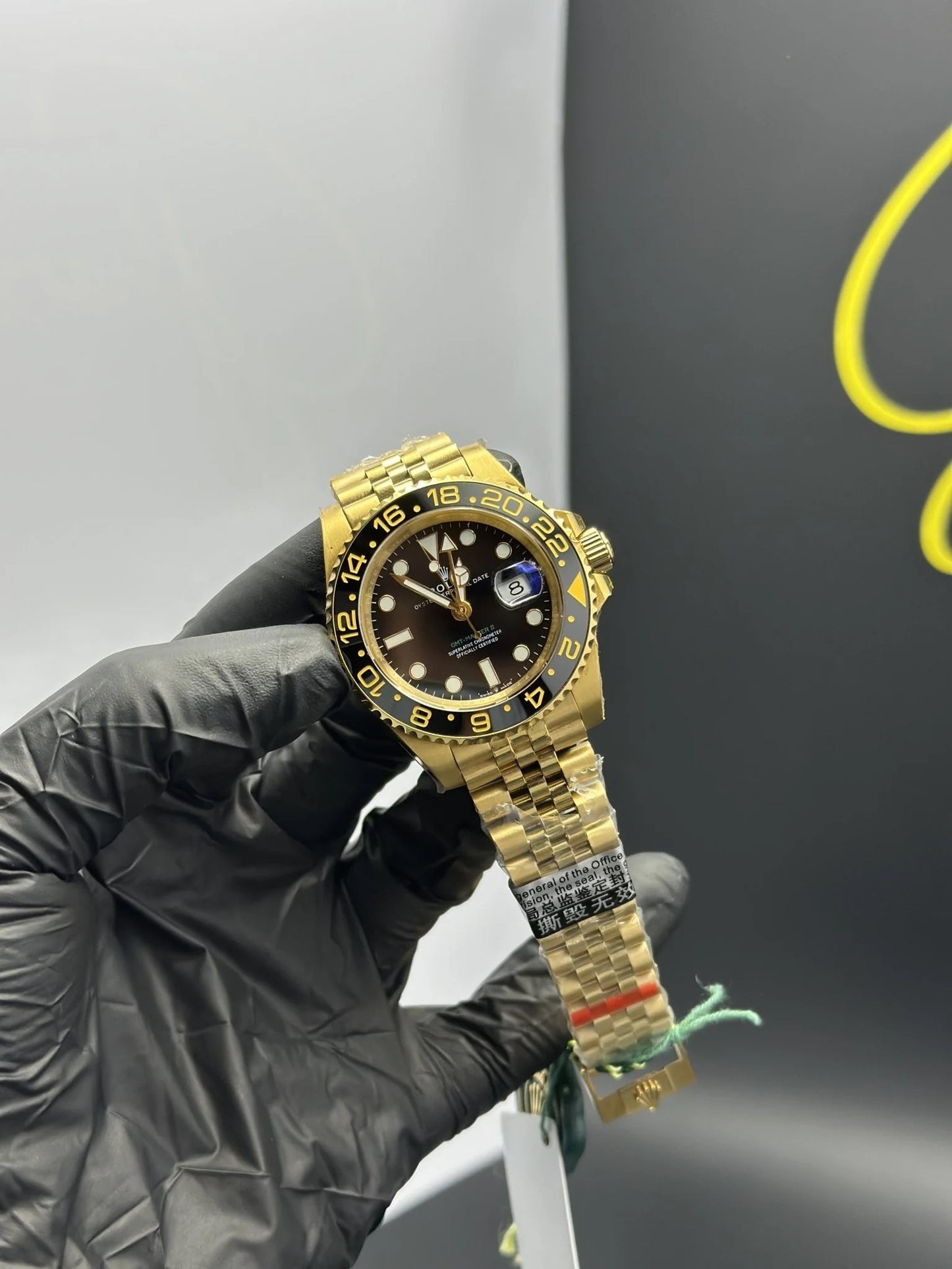 Super Clones Rolex Clean Factory GMT Master II Stainless Steel Gold Jubilee Bracelet Bruce Wayne Dial Caliber 3285 Swiss Movement