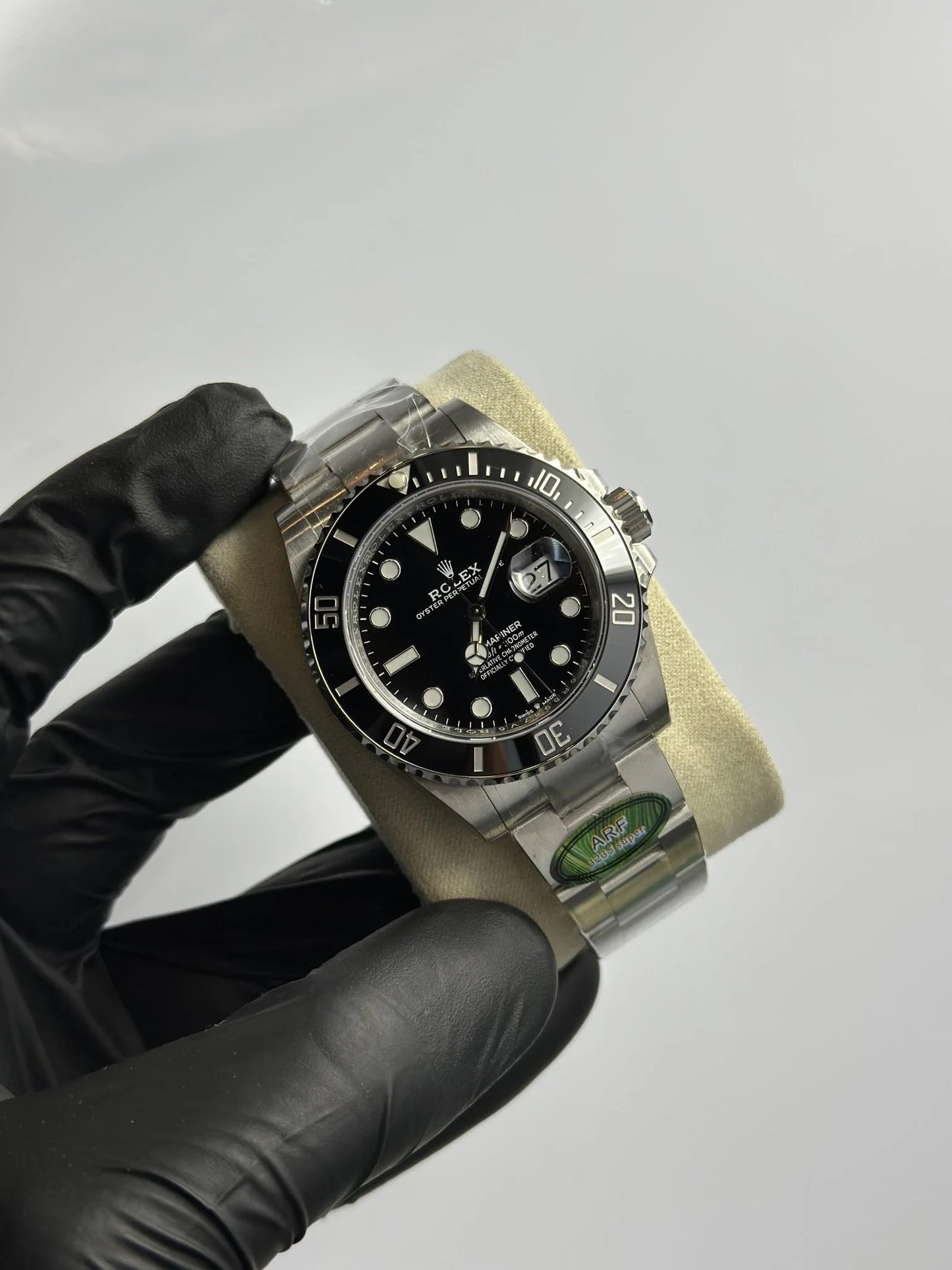 Super Clones Rolex The Most Premium ARF Factory Submariner Stainless Steel Silver Oyster Bracelet Black Dial Black Bezel Caliber 3235 Swiss Movement