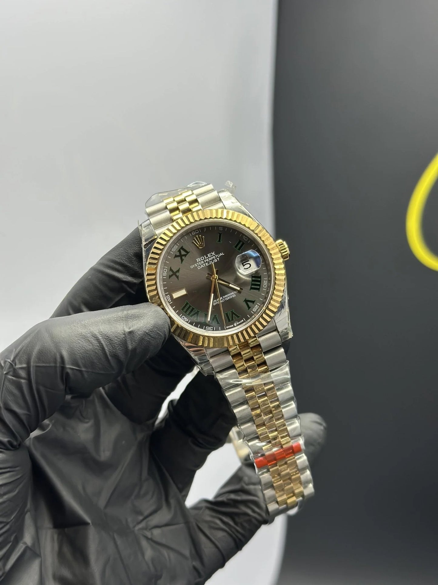 Super Clones Rolex Clean Factory Datejust 41mm Stainless Steel Silver-Gold 2 Tone Jubilee Bracelet Grey Wimbledon Dial Caliber 3235 Swiss Movement