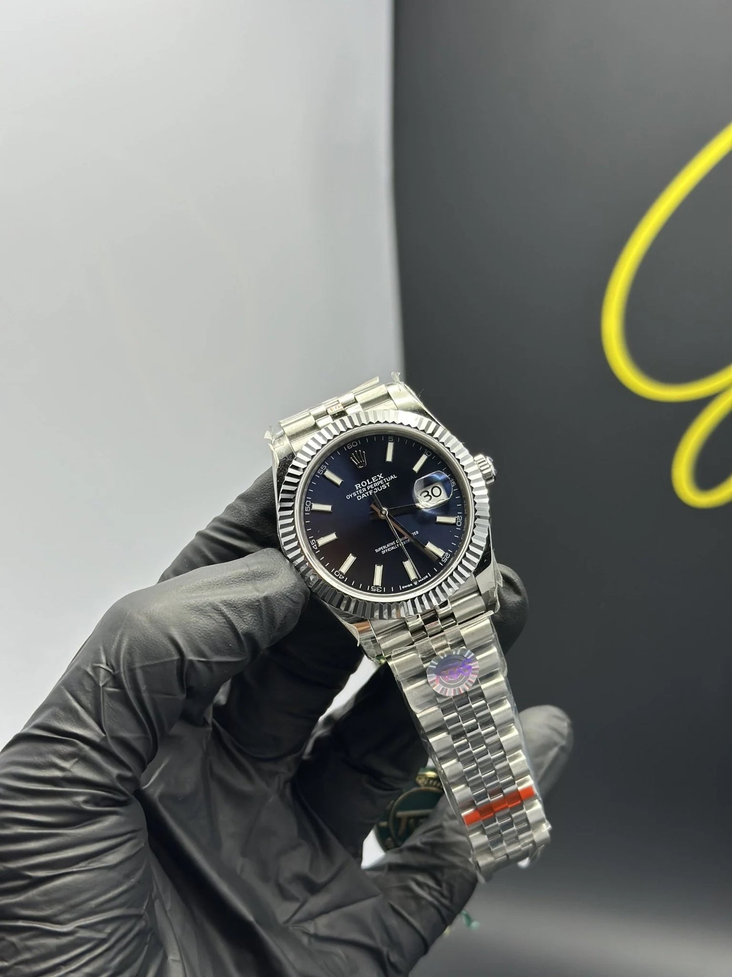 Super Clones RLX Clean Factory Datejust 41mm Stainless Steel Silver Jubilee Bracelet Navy Blue Dial Caliber 3235 Swiss Movement