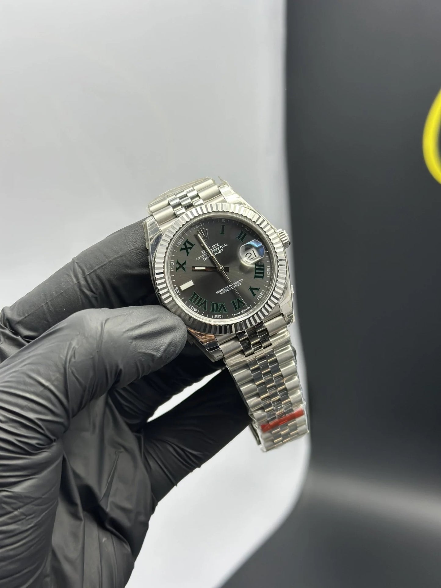 Super Clones Rolex Clean Factory Datejust 41mm Stainless Steel Silver Jubilee Bracelet Grey Wimbledon Dial Caliber 3235 Swiss Movement