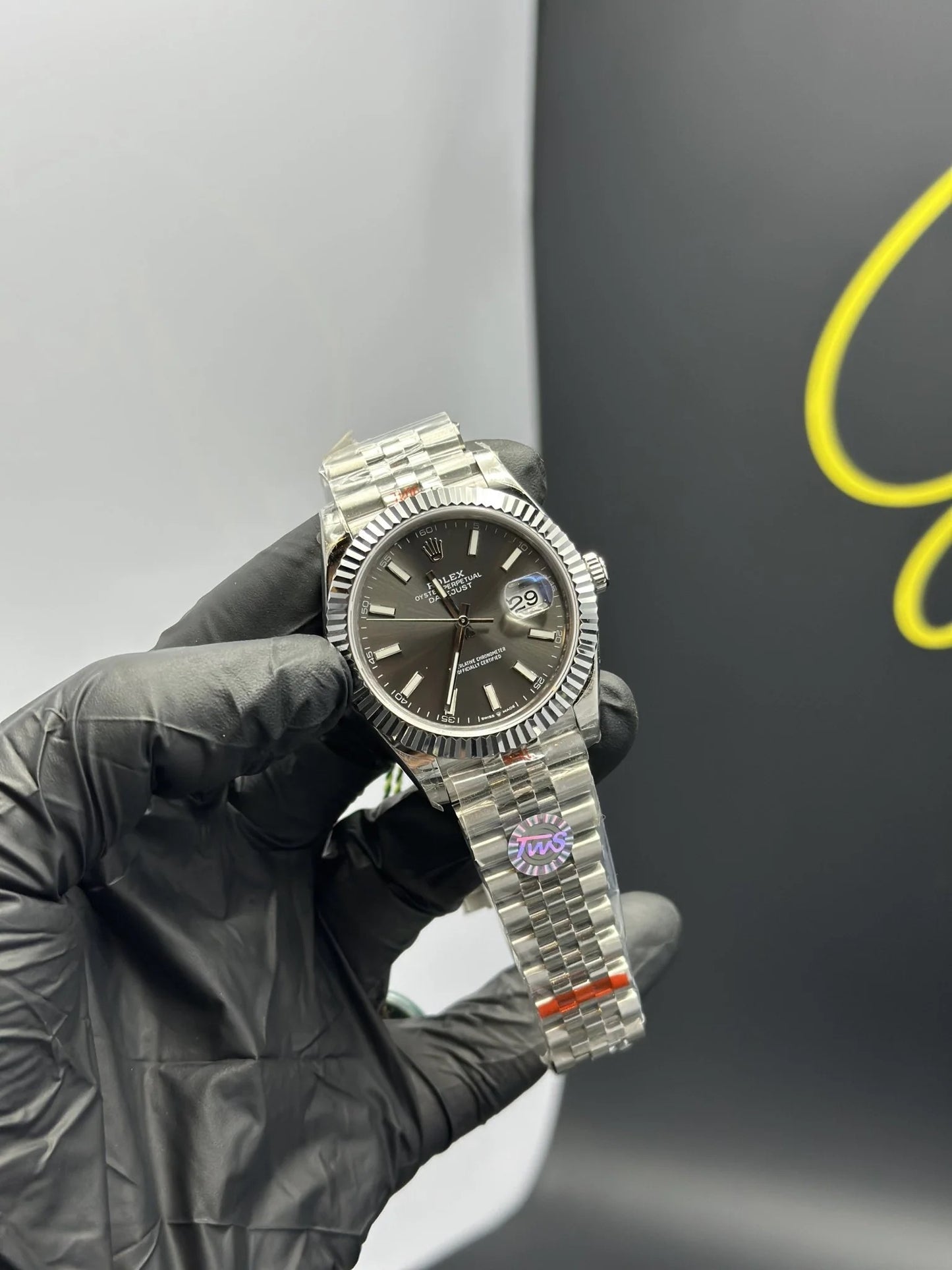 Super Clones Rolex Clean Factory Datejust 41mm Stainless Steel Silver Jubilee Bracelet Grey Dial Caliber 3235 Swiss Movement