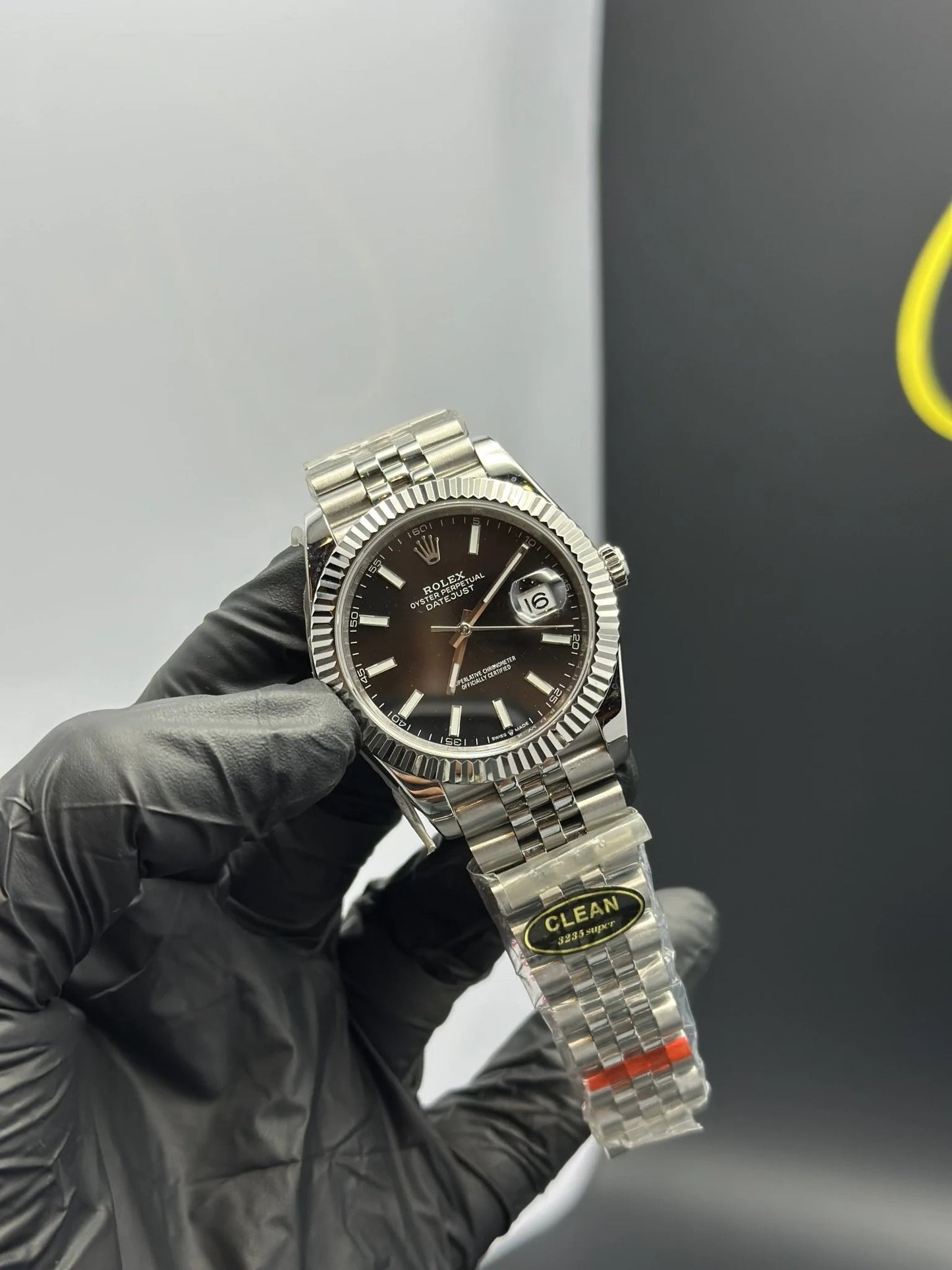 Super Clones Rolex Clean Factory Datejust 41mm Stainless Steel Silver Jubilee Bracelet Black Dial Caliber 3235 Swiss Movement