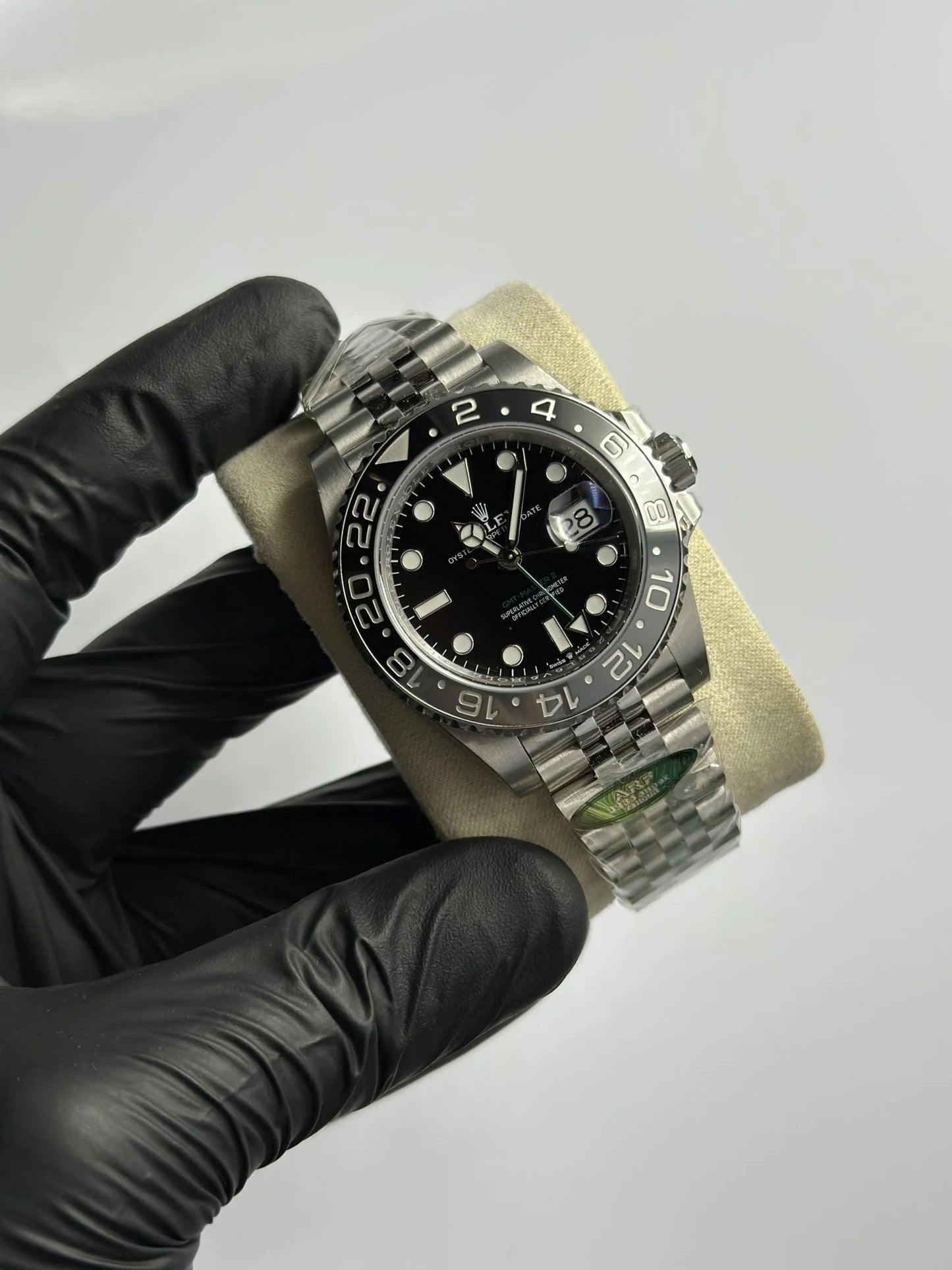 Super Clones Rolex The Most Premium ARF Factory GMT Master II Stainless Steel Silver Jubilee Bracelet Bruce Wayne Dial Caliber 3285 Swiss Movement