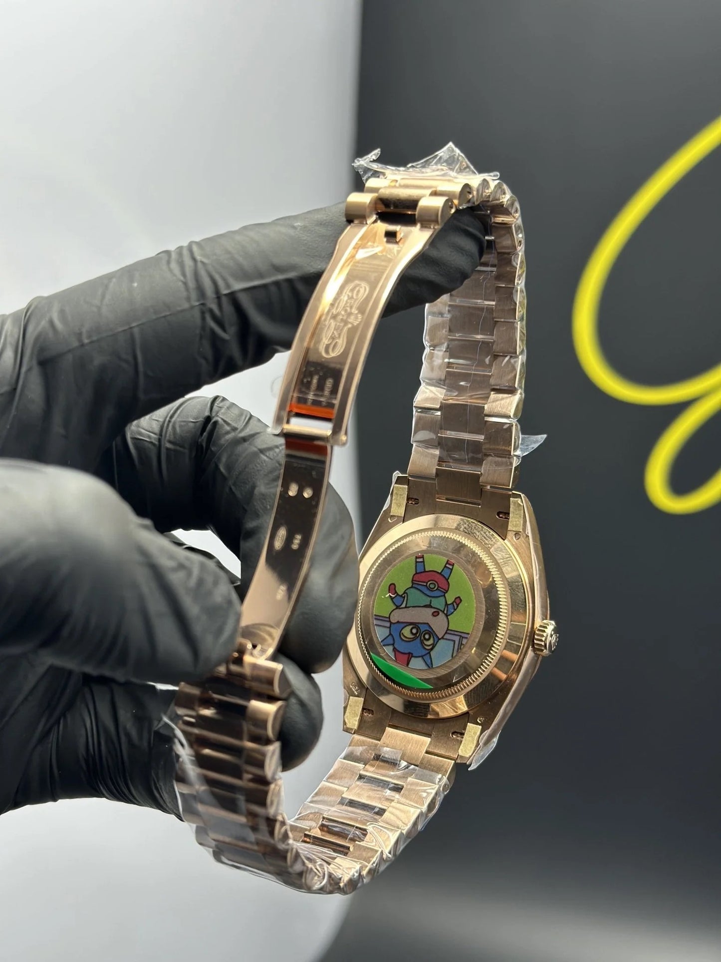Super Clones Rolex The Most Premium ARF Factory Daydate 40mm Stainless Steel Rosegold Presidential Bracelet Smokey Grey Ombre Roman Dial Caliber 3255 Swiss Movement
