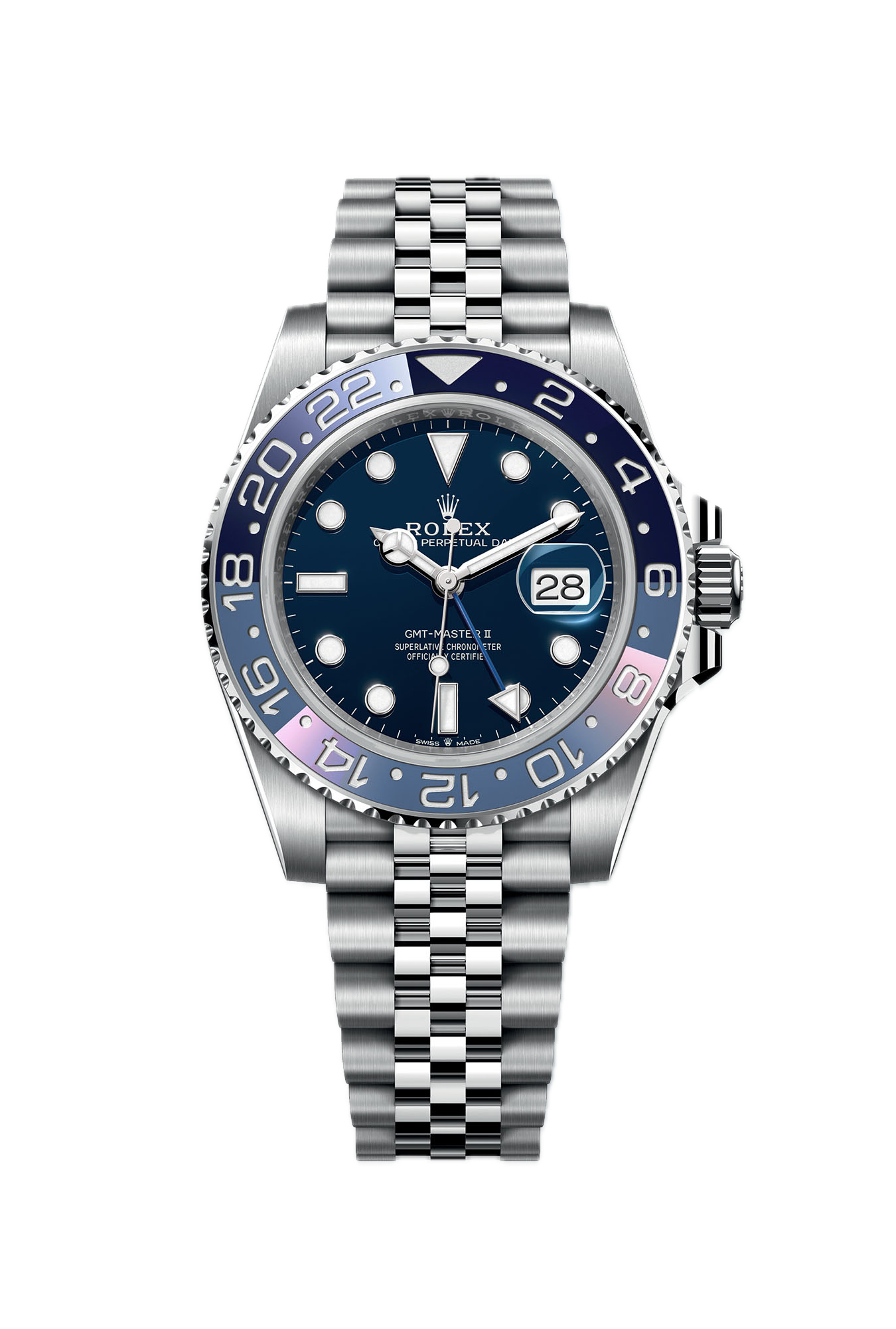 Super Clones Rolex The Most Premium ARF Factory GMT Master II Stainless Steel Silver Jubilee Bracelet Blueberry Dial Caliber 3285 Swiss Movement Sale price