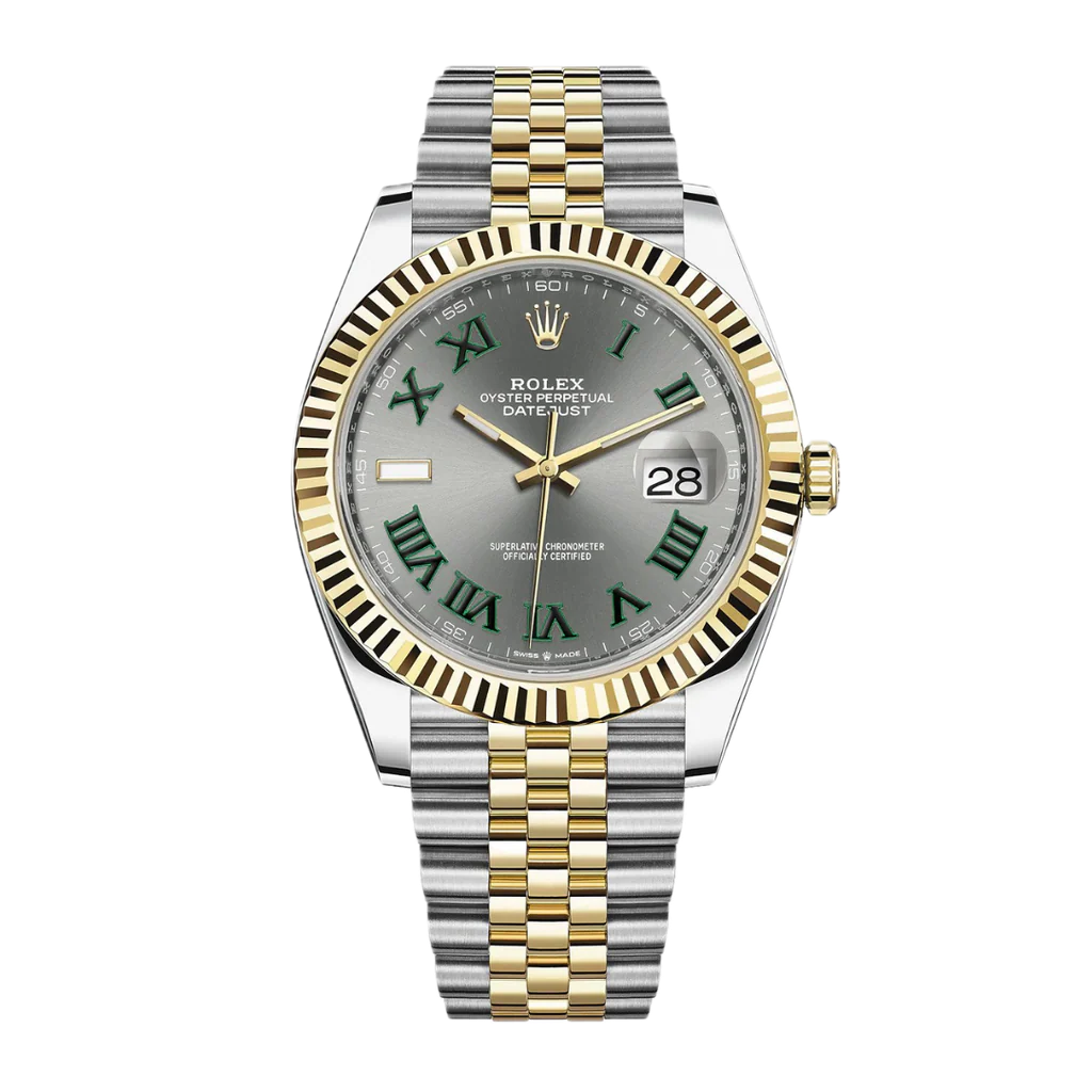 Super Clones Rolex Clean Factory Datejust 41mm Stainless Steel Silver-Gold 2 Tone Jubilee Bracelet Grey Wimbledon Dial Caliber 3235 Swiss Movement