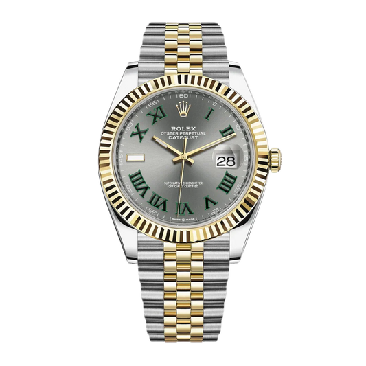 Super Clones Rolex Clean Factory Datejust 41mm Stainless Steel Silver-Gold 2 Tone Jubilee Bracelet Grey Wimbledon Dial Caliber 3235 Swiss Movement
