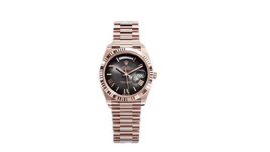 Super Clones Rolex The Most Premium ARF Factory Daydate 40mm Stainless Steel Rosegold Presidential Bracelet Smokey Grey Ombre Roman Dial Caliber 3255 Swiss Movement