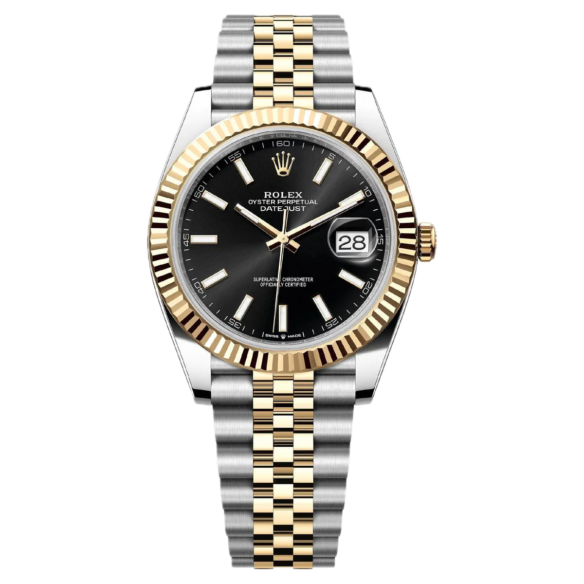 Super Clones Rolex The Most Premium ARF Factory Datejust 41mm Stainless Steel Silver-Gold 2 Tone Jubilee Bracelet Black Dial Caliber 3235 Swiss Movement