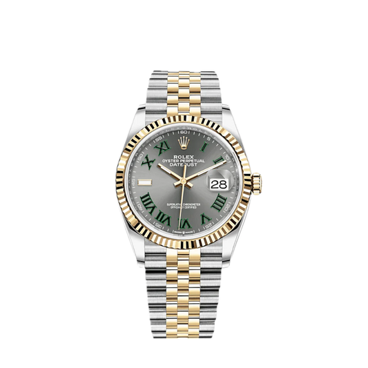 Super Clones Rolex Clean Factory Datejust 36mm Stainless Steel Silver-Gold 2 Tone Jubilee Bracelet Grey Wimbledon Dial Caliber 3235 Swiss Movement