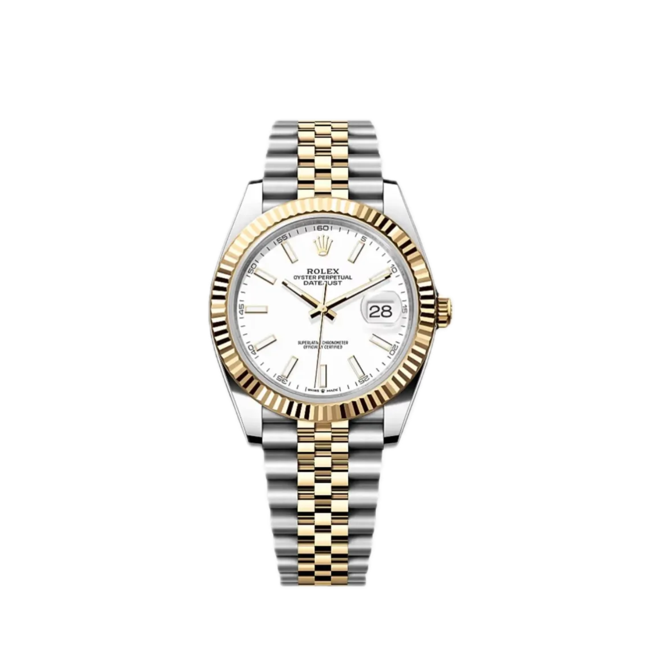 Super Clones Rolex Clean Factory Datejust 41mm Stainless Steel Silver-Gold 2 Tone Jubilee Bracelet White Dial Caliber 3235 Swiss Movement