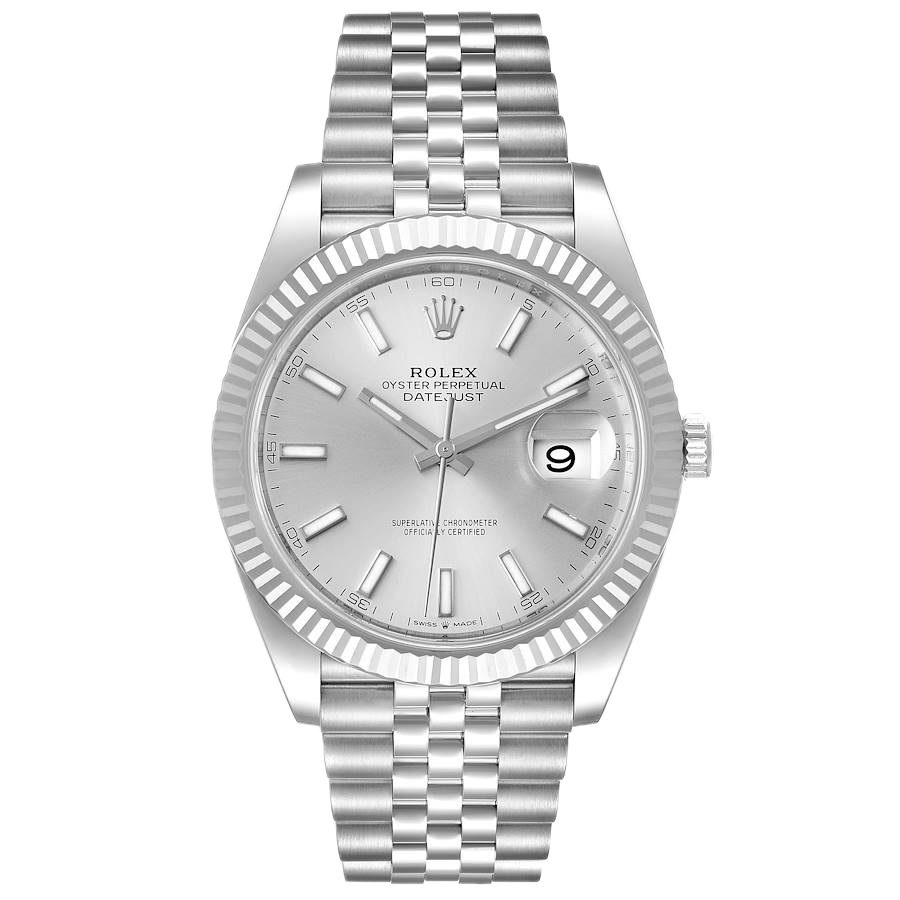 Super Clones Rolex Clean Factory Datejust 41mm Stainless Steel Silver Jubilee Bracelet White Dial Caliber 3235 Swiss Movement