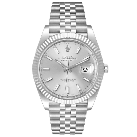 Super Clones Rolex Clean Factory Datejust 41mm Stainless Steel Silver Jubilee Bracelet White Dial Caliber 3235 Swiss Movement